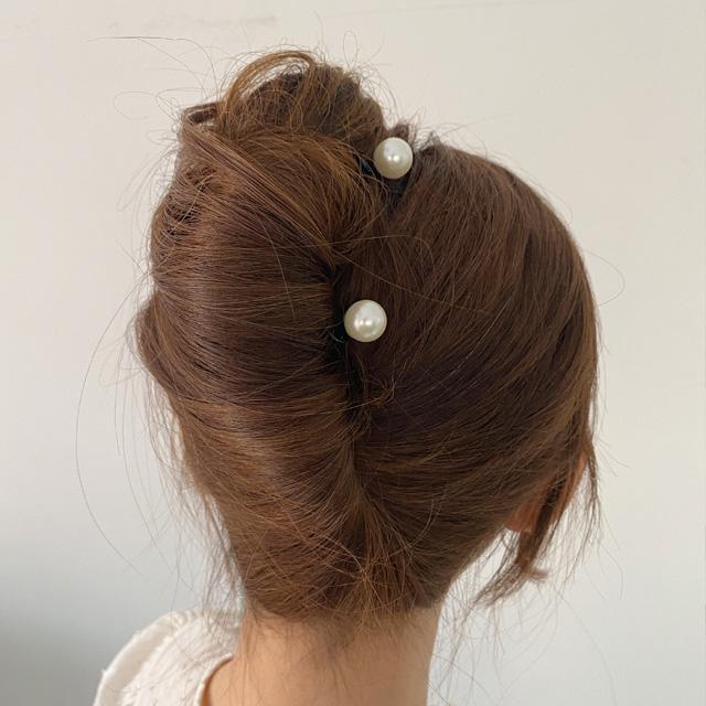 스크류 진주 머리핀(1쌍 2개)