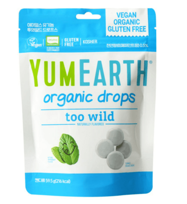 야미얼스 유기농 투와일드 드로프스 파우치팩 59.5g 비건 민트 박하 알사탕