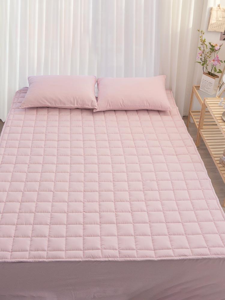 파스텔로 워싱 먼지없는 세미화이바 침대패드 (핑크)