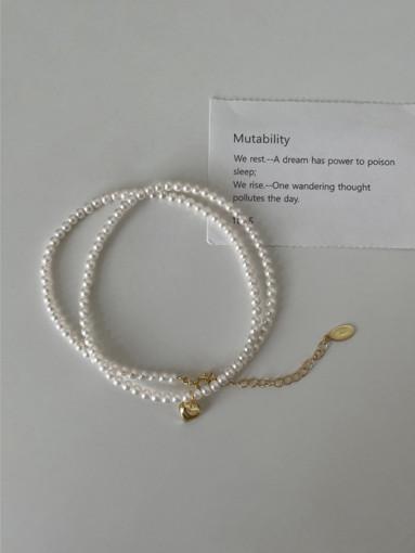 실버925 통통하트 펜던트 볼드 진주 목걸이 : 하이뮤즈 himuse