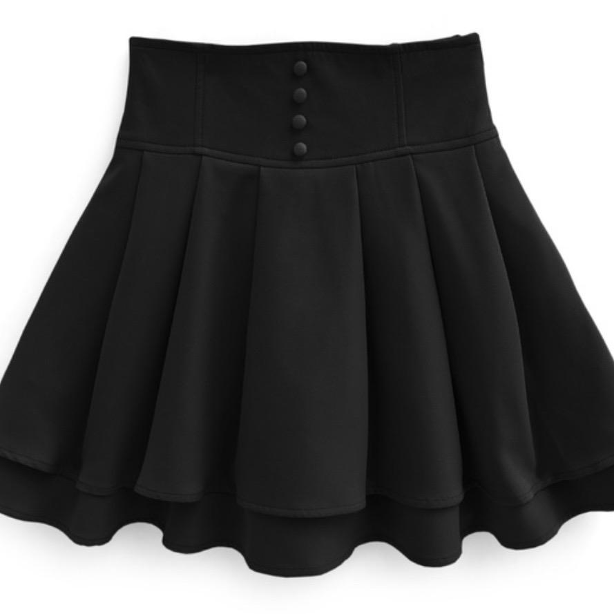 インパン裏地付きハイウエストダブルフレアスカート[ai155]