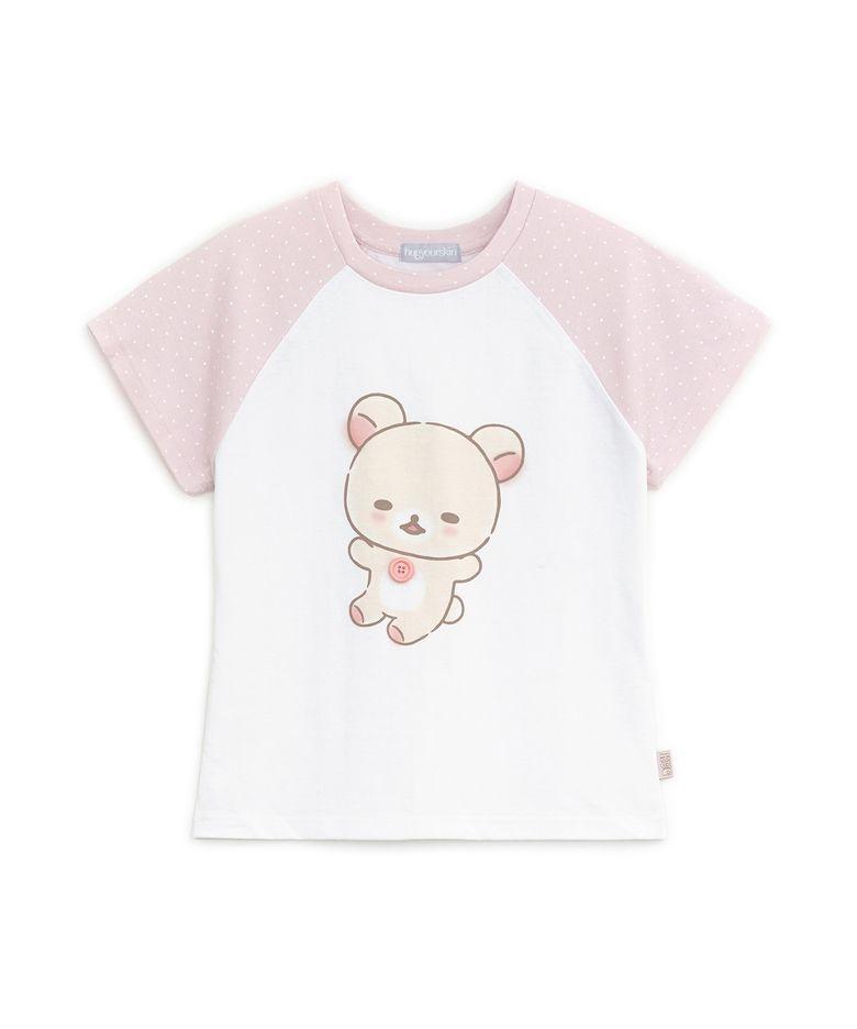 코리락쿠마 도트 레글런 티 (화이트)