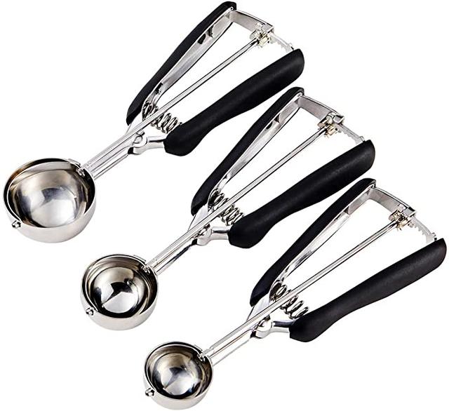 Cookie Scoop Set - Include 1 Tbsp/ 2 Tbsp/ 3Tbsp - 3 PCS Cookie Scoops for Baking - Cookie Dough Scoop - Made of 18/8 Stainless Steel