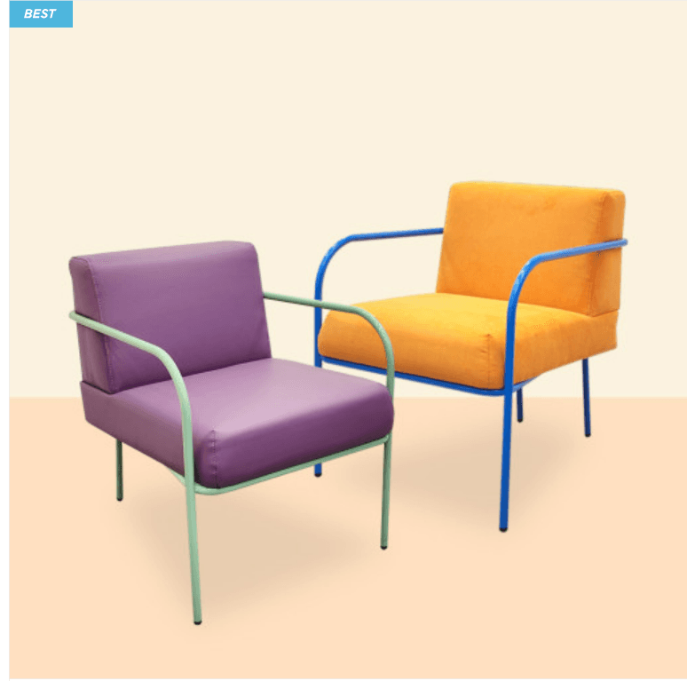 퍼프로드 카페 의자 인테리어 디자인의자 업소용 철제 가죽 패브릭 컬러 모음체어