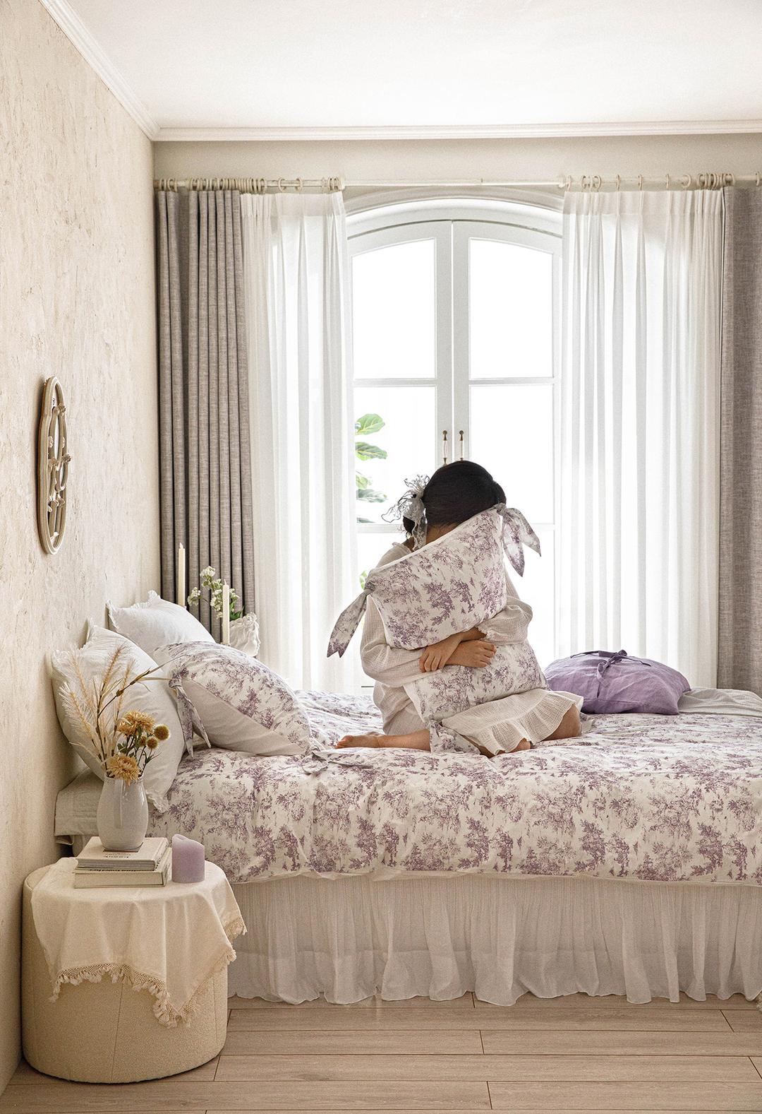 뜨왈 드 주이 사계절 침구 |바이올렛|60수 고밀도 바이오 워싱 면