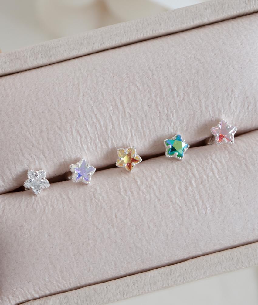 925 실버피어싱 오로라 스타 볼 피어싱 5종