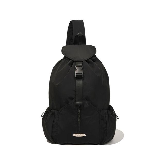 포켓 스트링 나일론 슬링백 [블랙]