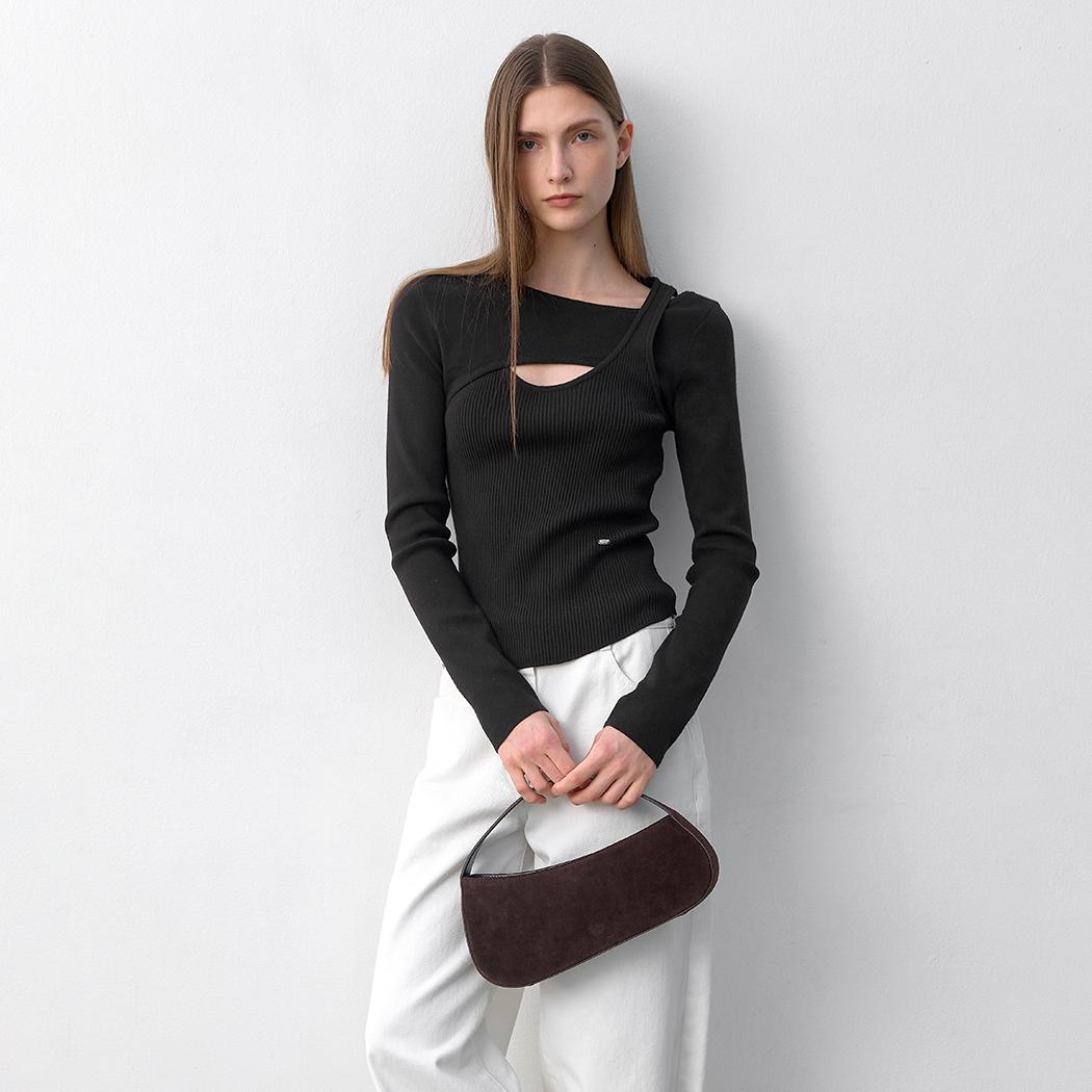 (T-7013)CITA FAKE LAYERED KNIT