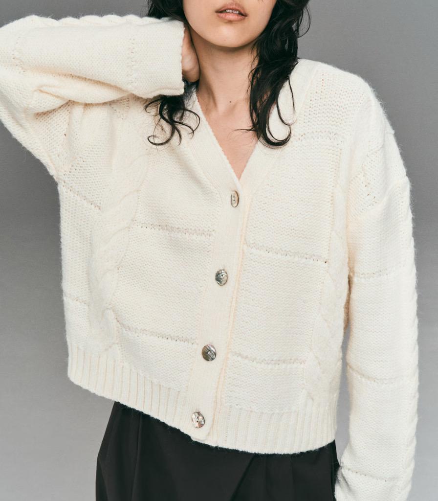 텍스처 니트 가디건