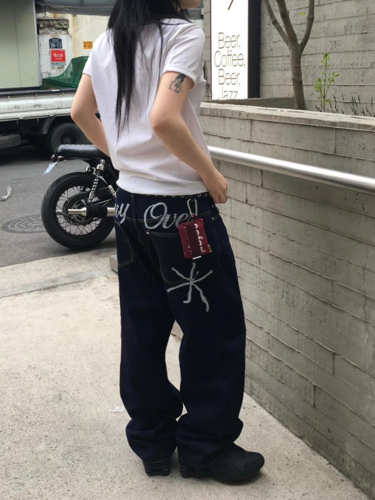 [UNISEX] 패더 핸들자수 데님 팬츠 (3C)