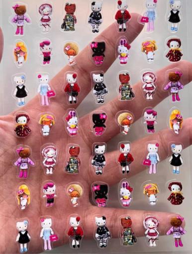 Y2K  특이한 키티 캐릭터 네일 스티커