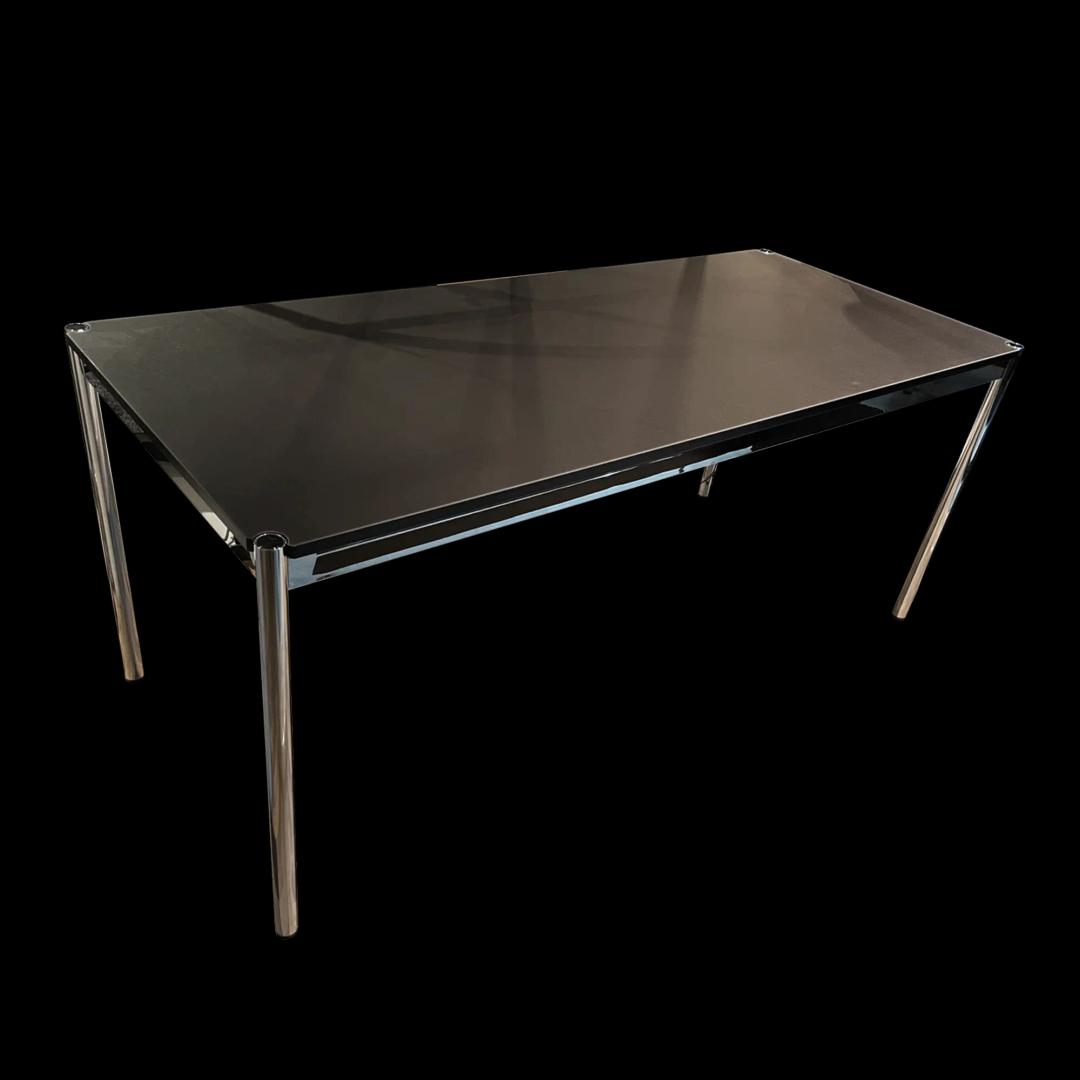 USM Haller Tisch Linoleum Nero Verchromt