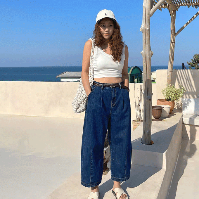 M#5 비틀즈 핀턱 팬츠(진청)