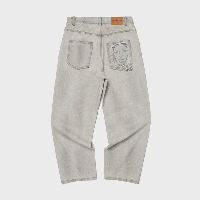 FACE DENIM PANTS (S.GREY)