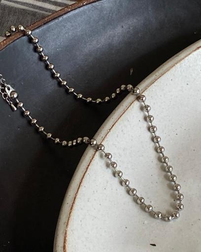 [Silver Ball Chain]베이직 심플 볼 체인 목걸이