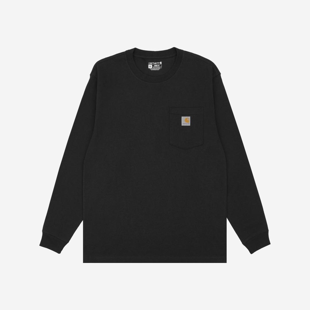 Carhartt Loose Fit Heavyweight Regular Long Sleeve Pocket T-Shirt Black