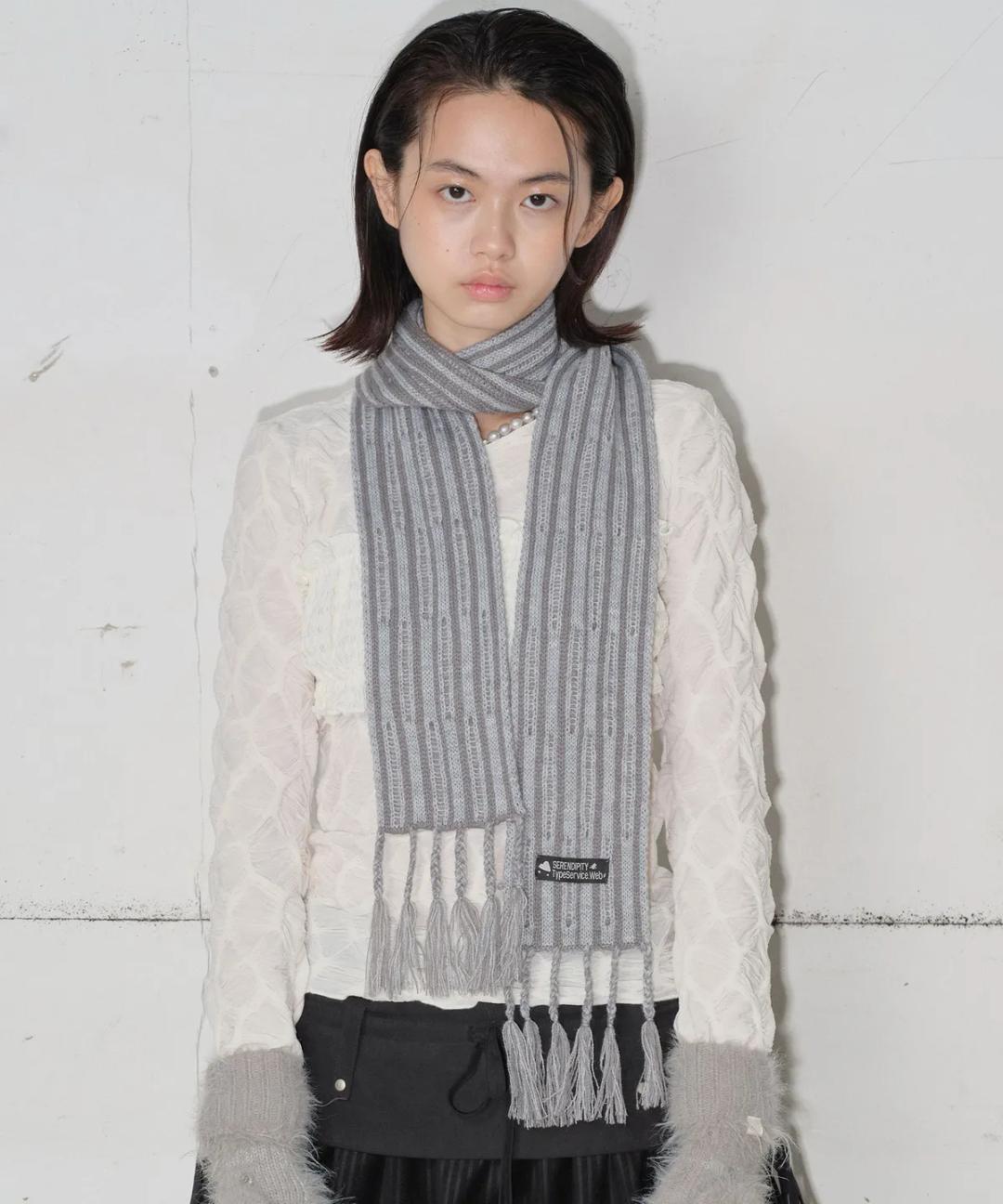 타입서비스(TYPESERVICE)  Ribbed Tail Muffler [Black] - 사이즈 & 후기 | 무신사