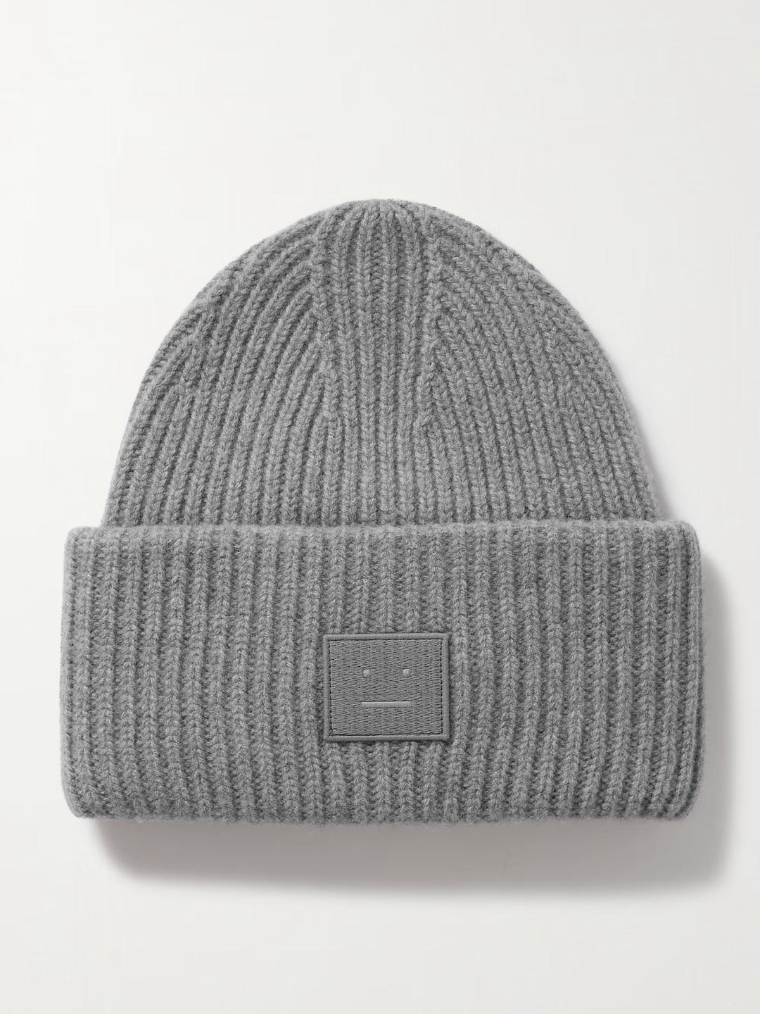 ACNE STUDIOS Appliquéd ribbed wool beanie | NET-A-PORTER