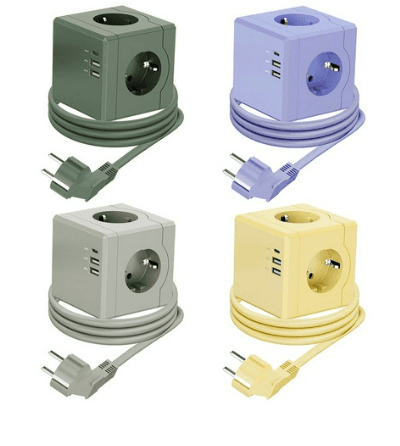 티메코 SF코팅 큐브 디자인 멀티탭 4000W 고용량 3구 (USB-A 2개 C타입 1개) - 멀티탭 | 쿠팡