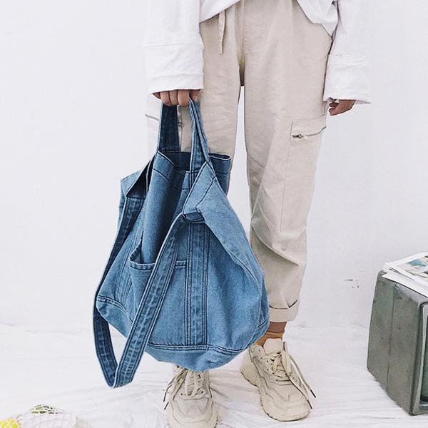 란트비 데님 에코백