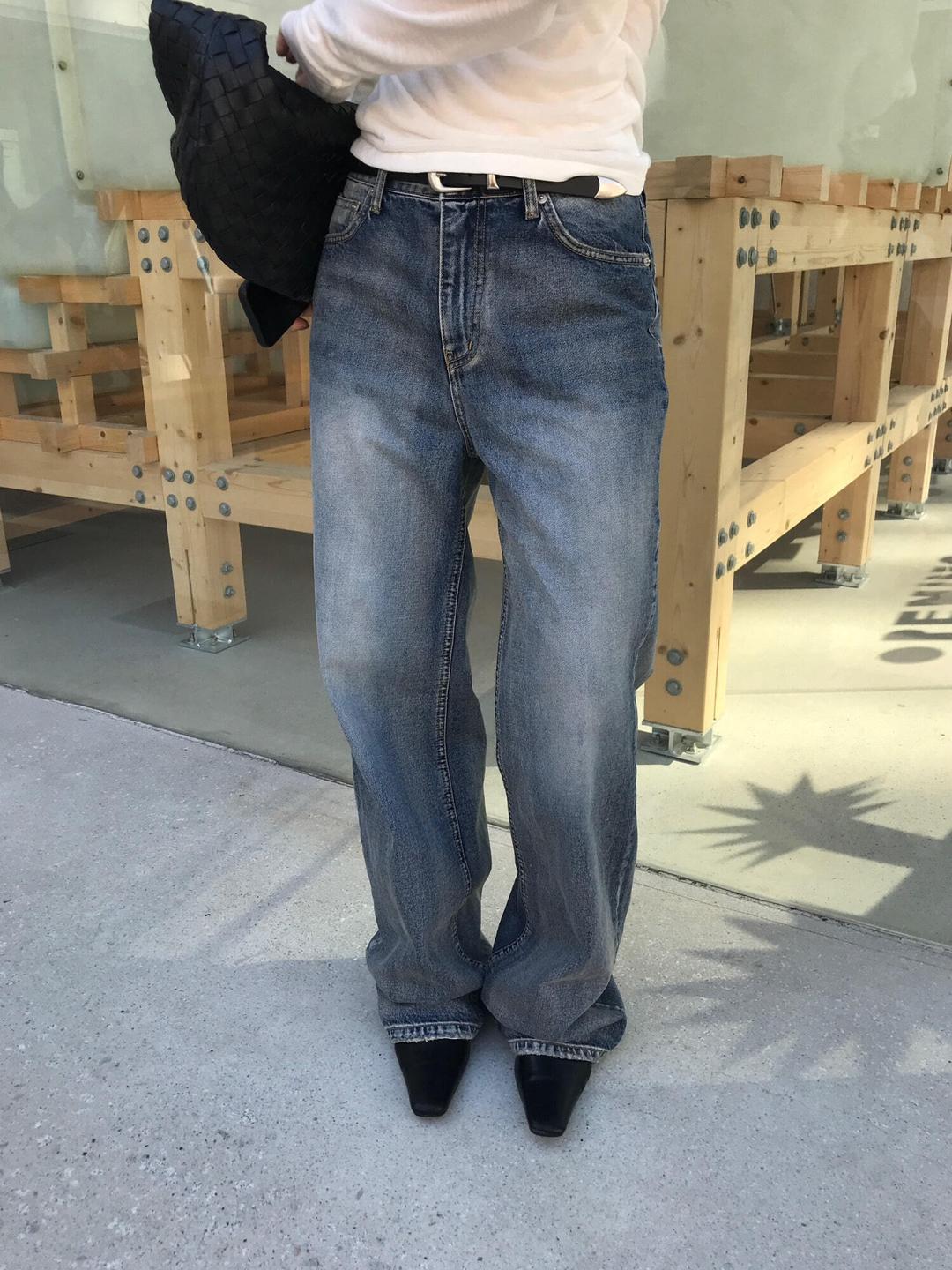 케인 브러쉬드 데님 진_미드 블루