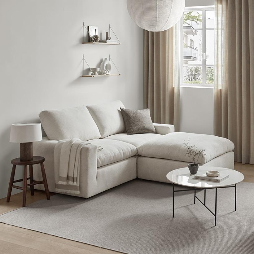 [금주의 특가] 캄포미니 3인소파 카우치형_아이보리