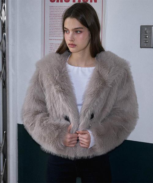 Sailor Buckle Fur Jacket [Mocha]