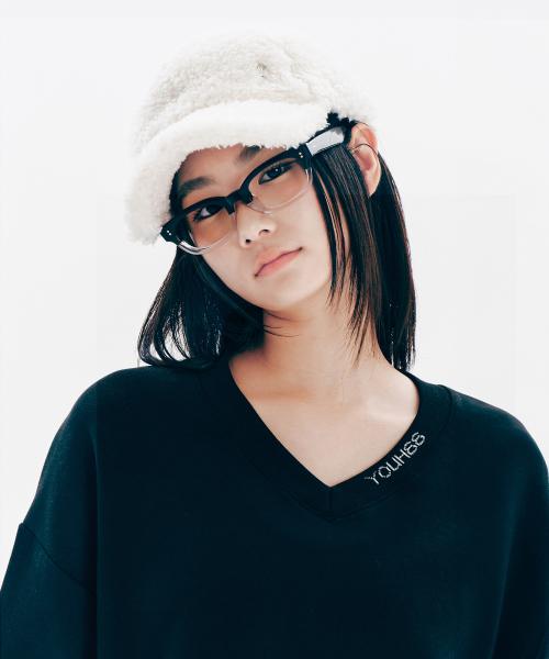 YOUHEE SHEARING BALL CAP IVORY