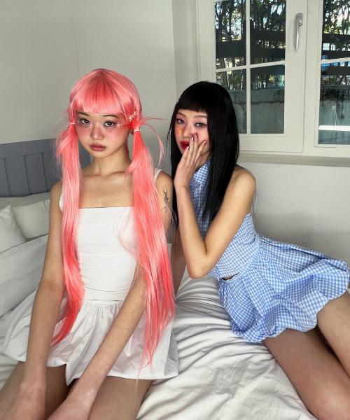 SQUARE NECK SLEVELESS DRESS WHITE