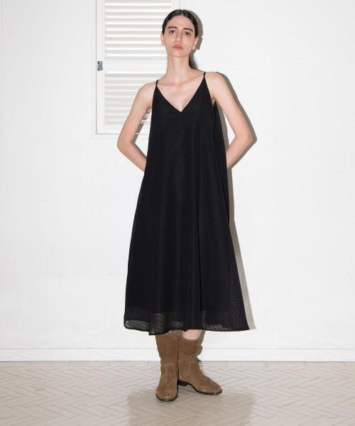 DOT SHEER TENT DRESS / BLACK