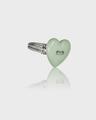 Sewing Button Ring (Heart, Light green)