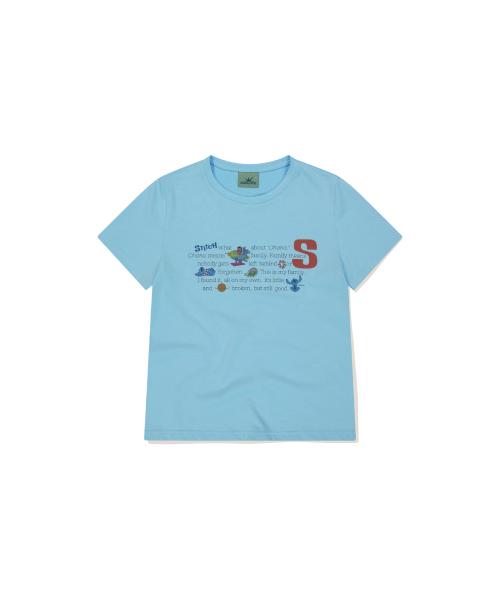 [STITCH] W Phrase Tee Light Blue