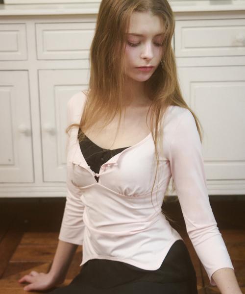 아린 실키 슬림 탑 [BABY PINK]