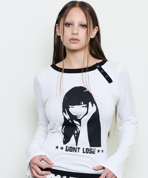 EV BUTTON LONG SLEEVE TEE(WHITE)