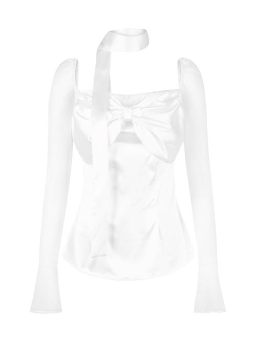 실키 스완 블라우스 [화이트]