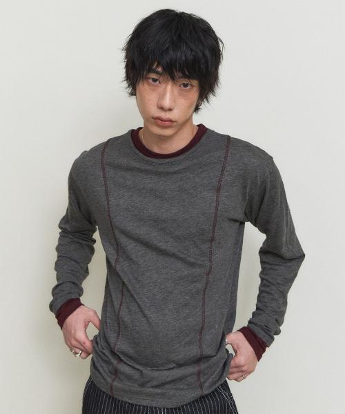 더블레이어 모달 롱슬리브 (차콜)