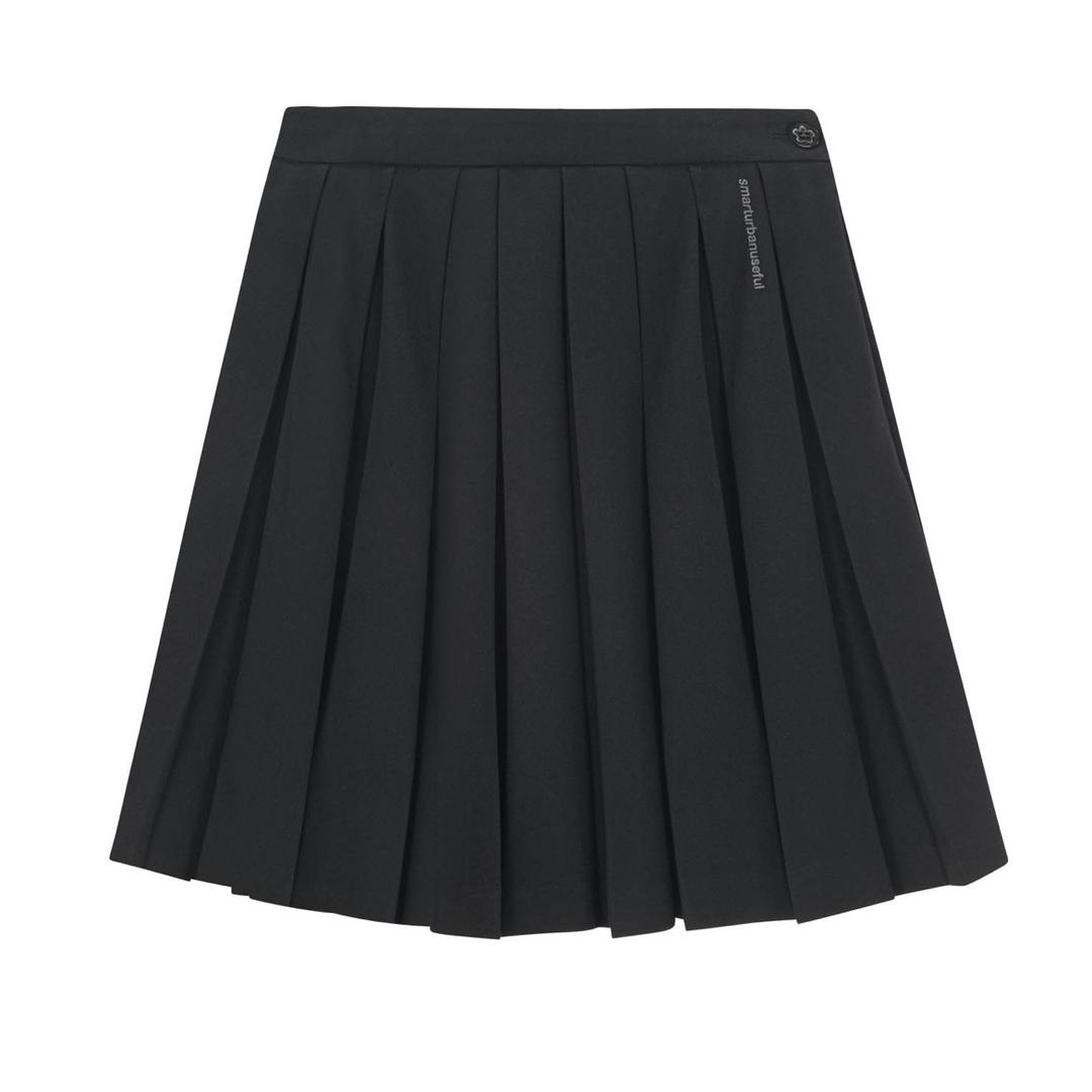 FLOWER PLEATED SKIRT BLACK