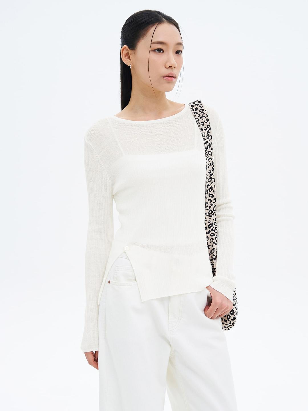 사이드 슬릿 풀오버 - 아이보리