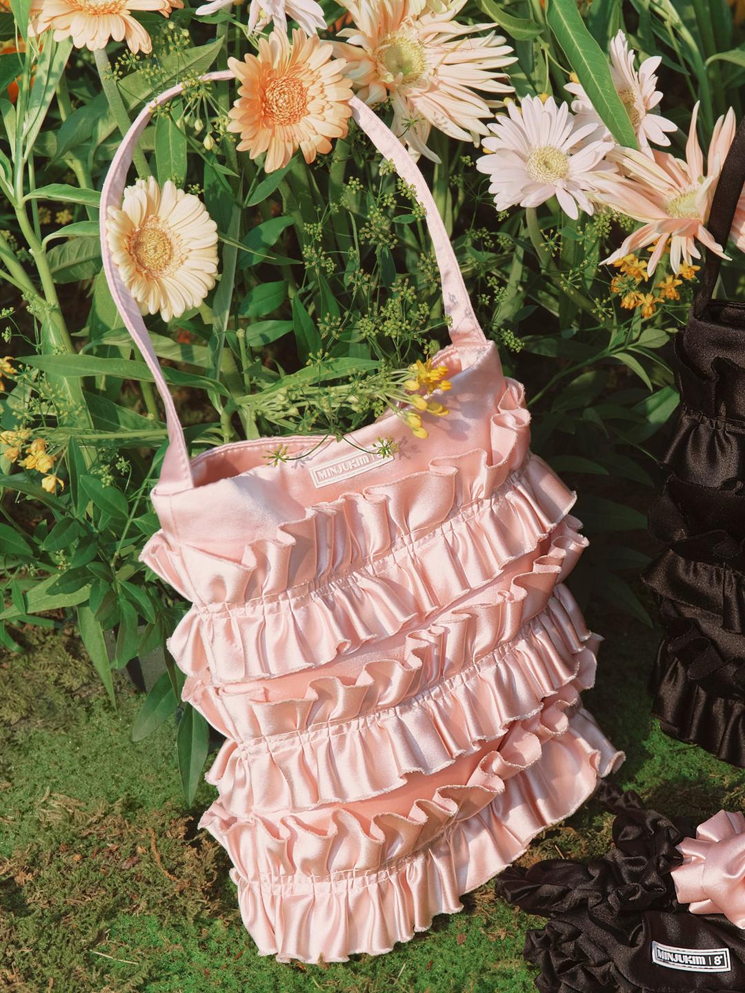 [민주킴] 셔링 미니 토트백 - 라이트 핑크