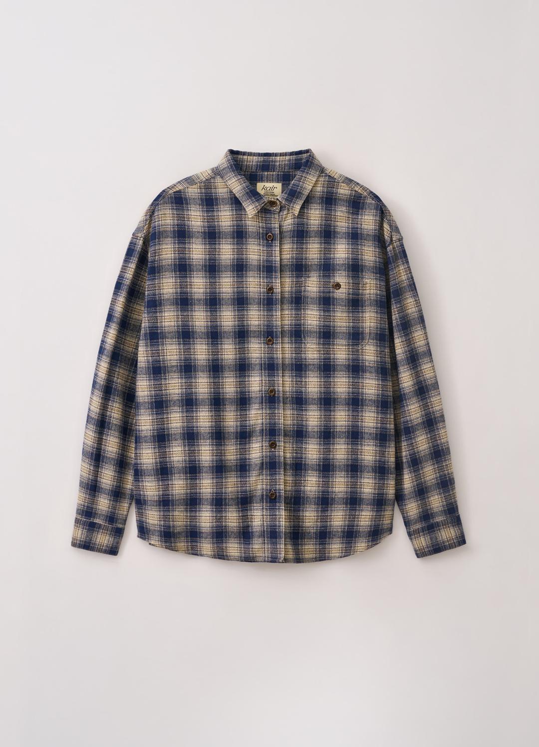 Flannel Check Shirt (Blue) Fabric from Japan