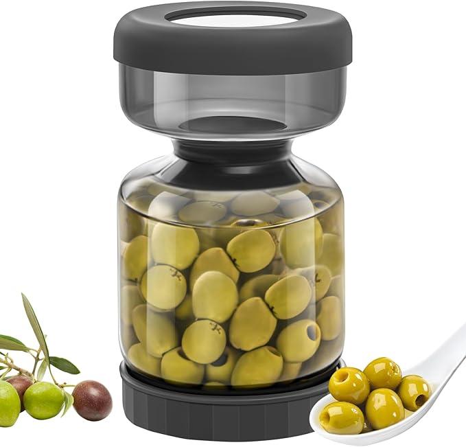 Pickle Jar with Strainer Flip,34oz Pickle Container with LeakProof,Glass Pickle Juice Separator Jar Flip Pickle and Olive Hourglass Pickle Flip Jar
