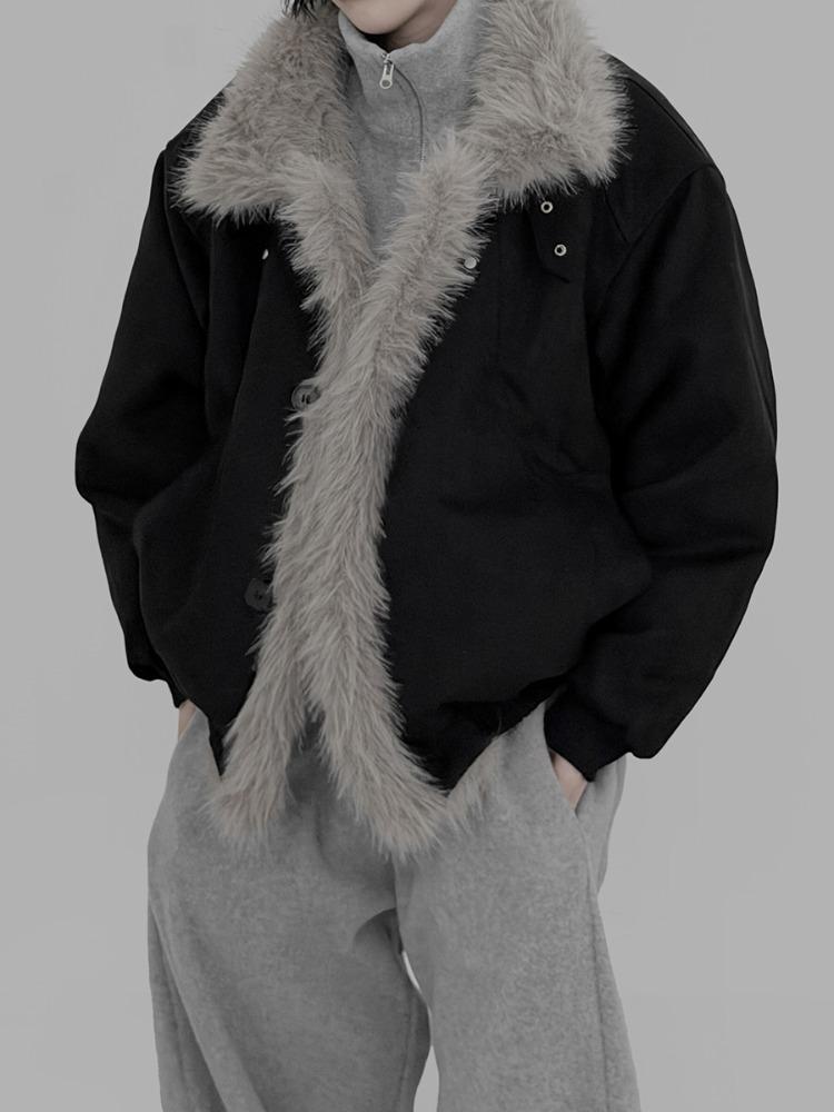 레키 퍼 스웨이드 무스탕 누빔 자켓 (2color)