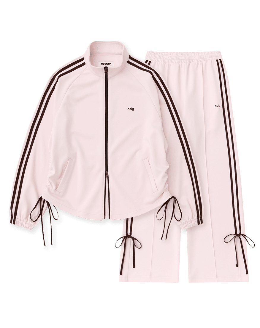 리본 트랙 세트 베이비핑크