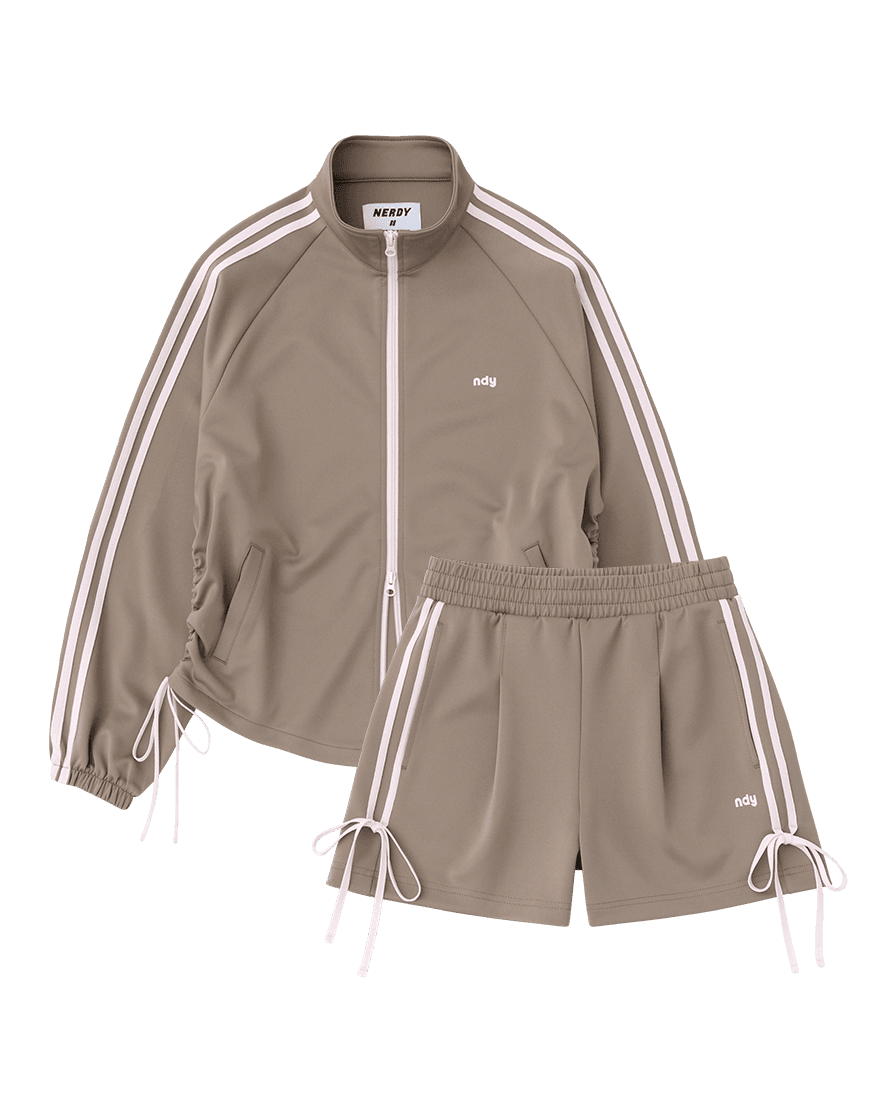 리본 트랙 쇼츠 세트 코코아