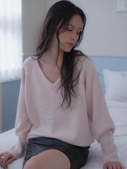 Classic V-neck Knit [Pink]