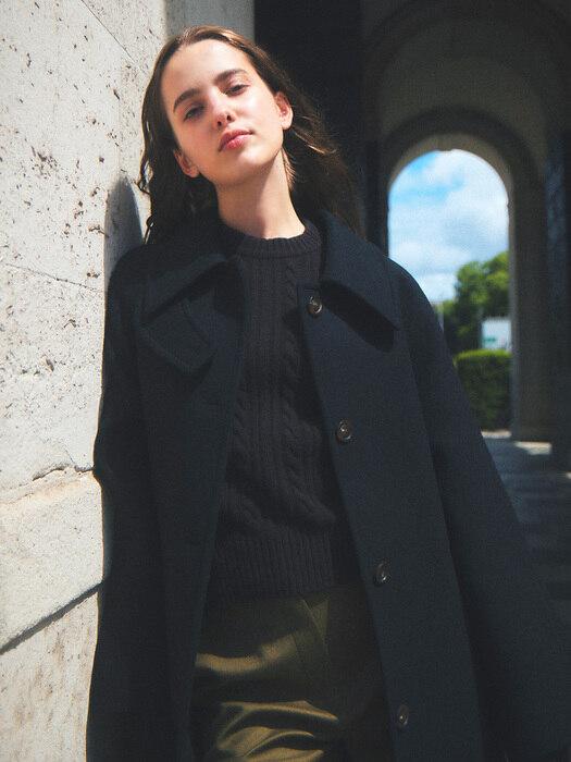 CASHMERE WOOL SINGLE COAT (BLACK)
