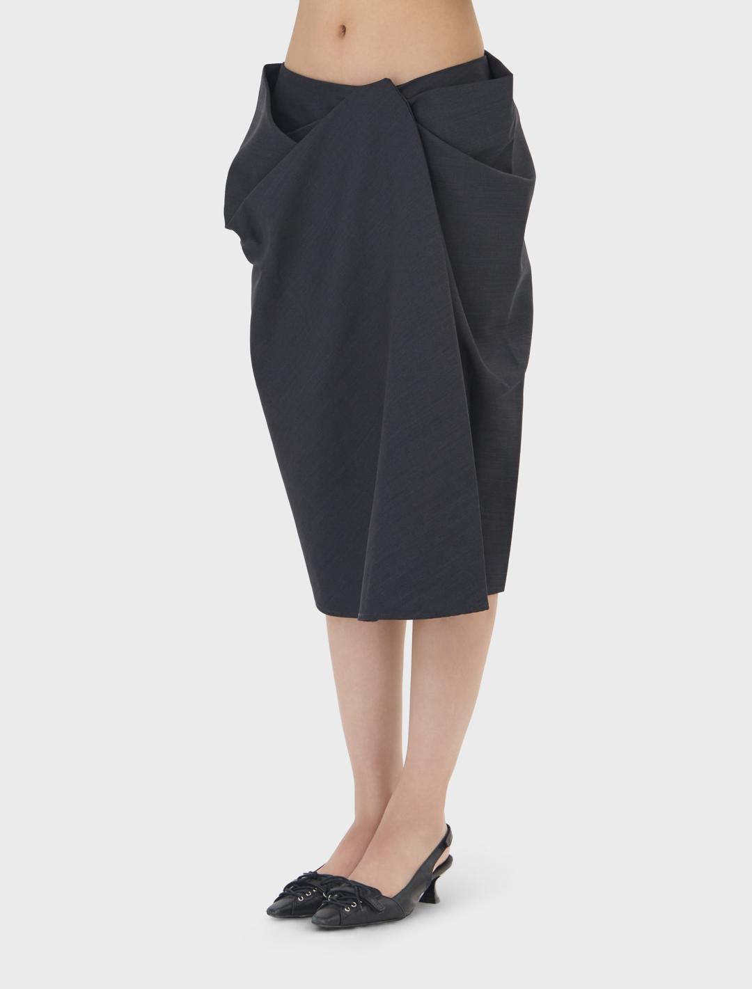 엔타이어 스튜디오 크리즈 스커트 그레이 | empty