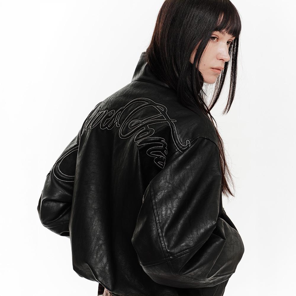 NYX FAUX LEATHER JACKET (BLACK)