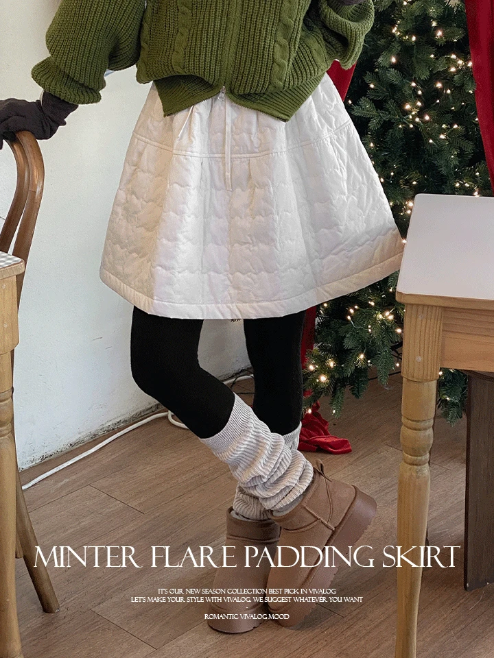 [속바지O/퀼팅/귀욤] 마인터 플레어 패딩 스커트