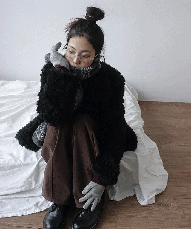 세리츠 스냅 퍼 카라 자켓